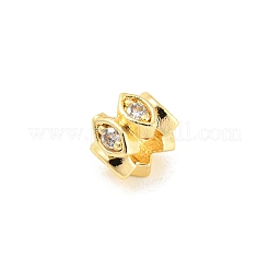 Placage en rack laiton micro pavé de zircone cubique perles européennes&nbsp;ZIRC-F140-03G-A