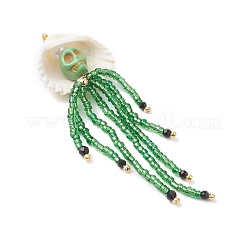 Pendentifs en forme de tête de mort en turquoise synthétique teintée&nbsp;PALLOY-MZ00871-03
