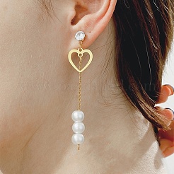 Boucles d'oreilles pendantes en acier inoxydable 304 doré&nbsp;CL0746-2