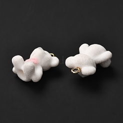 Pendentifs en résine floquée&nbsp;X-RESI-G019-02D