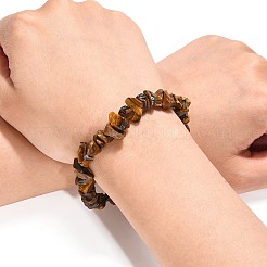 Tigerauge Chips dehnen Armbänder&nbsp;BJEW-JB01308-02
