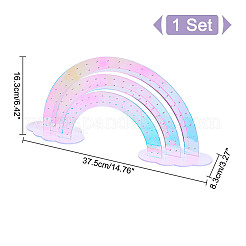 Ohrringständer aus Acryl mit Regenbogen und Wolkenlaser&nbsp;DIY-WH0570-25