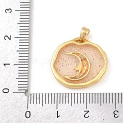 Pendentifs en laiton en résine époxy transparente&nbsp;KK-B163-01G-05