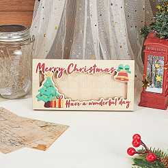 Porte-monnaie rectangulaire en bois sur le thème de Noël&nbsp;AJEW-WH20006-282B