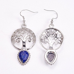 Boucles d'oreilles avec pendentif en laiton&nbsp;EJEW-G240-B04