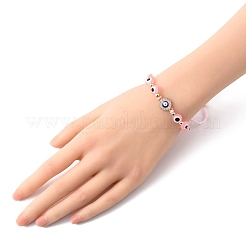 Armbänder aus geflochtenen Perlen mit bösem Blick aus Harz für Frauen&nbsp;BJEW-FS00018-03