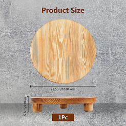 Soucoupe à plantes ronde en bois&nbsp;AJEW-WH0473-07A