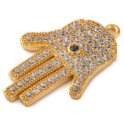 Porte micro ouvrent pendentifs zircone cubique en laiton de placage&nbsp;KK-Z070-10G