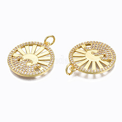 Pendentifs en laiton zircon cubique transparent&nbsp;ZIRC-N039-125-NF
