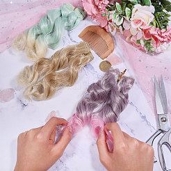 3 Stück Puppenhaare aus Hochtemperaturfaser in 3 Farben&nbsp;DIY-GL0006-25