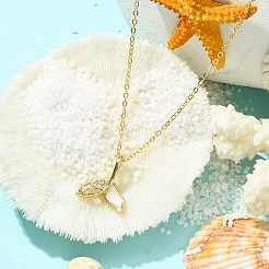 Poisson sirène en résine époxy avec collier pendentif en zircone cubique&nbsp;NJEW-TA00109