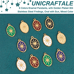 12pcs 6 Farben Emaille-Anhänger&nbsp;FIND-UN0001-57