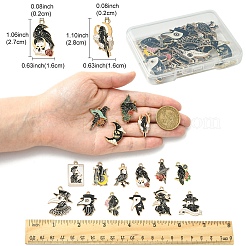 16 Stück 16 Arten Legierung Emaille Anhänger&nbsp;ENAM-YW0004-93