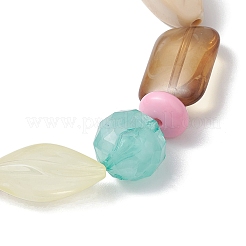 Braccialetti elasticizzati con perline acriliche con pepite di colore arcobaleno da donna&nbsp;BJEW-JB10497