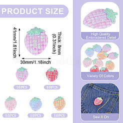50 pieza de accesorios de adorno de tela de fresa de 5 colores&nbsp;PATC-TA0001-44