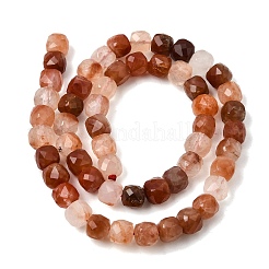 Brins de perles de quartz rutile en poils de lapin rouge naturel&nbsp;GG-CBA4808-B02-04