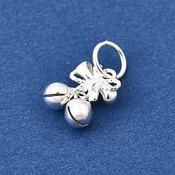 925 Sterlingsilber-Schleife und Glöckchen-Anhänger&nbsp;STER-G046-02S