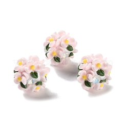 Perline a forma di sfera floreale in argilla polimerica luminosa con strass&nbsp;CLAY-U002-01E
