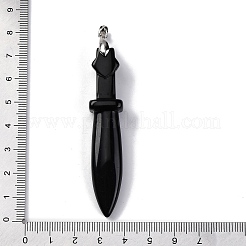 Natürlichen Obsidian große Anhänger&nbsp;G-K338-41P-01