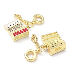 Micro pavé de zircone cubique en laiton avec pendentifs en émail&nbsp;KK-Z134-10G-02