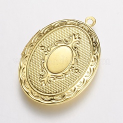 Messing-Medaillon-Anhänger&nbsp;KK-N0116-054G