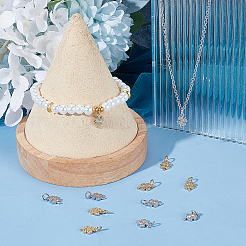 12 Stück 2 Farben Messing Micro Pave Zirkonia Charms&nbsp;KK-BC0012-14