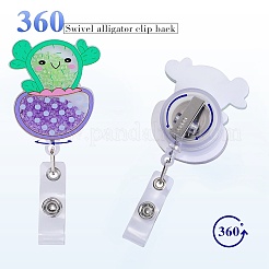 Carrete de insignia de plástico ABS y acrílico con efecto arenas movedizas de rhinestone&nbsp;AJEW-SZ0002-48E