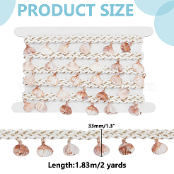 2 Yards Polyester- und Muschelperlenbesatz&nbsp;OCOR-PH0006-39
