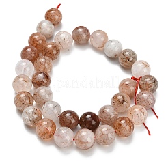 Fili di perle di quarzo rutilato di rame naturale&nbsp;G-L642-B07-10mm