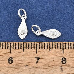 925 Federanhänger aus Sterlingsilber mit Pavé-Fassung aus klaren Zirkonia&nbsp;STER-A049-09S