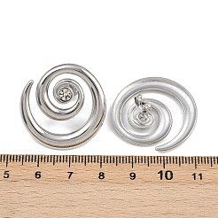 Pendientes de acero inoxidable 304 con forma de espiral de vórtice y rhinestone&nbsp;EJEW-K314-01P