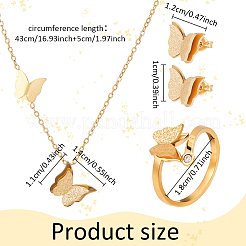 Edelstahl Schmetterling Schmuckset&nbsp;SJEW-AN0001-54