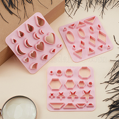 3 stücke 3 stil dreieck/sechseck/herz abs kunststoff plastilin werkzeuge&nbsp;FIND-GF0005-73