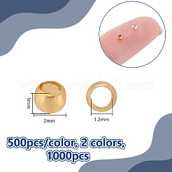 1000 Stück 2 Farben Messing Crimp Perlen&nbsp;KK-UN0005-74