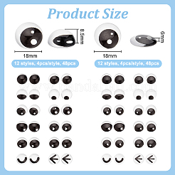 96 Stück 24 Stil Glaspuppenaugen Cabochons&nbsp;DIY-OC0011-82A