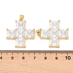Pendentifs avec zircon cubiques à micro-pavés en laiton&nbsp;KK-Z146-03G-01