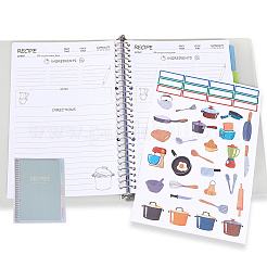 Libreta de recetas rectangular de plástico en blanco&nbsp;AJEW-WH20018-73C