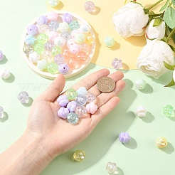 30 pièce de perles acryliques irisées arc-en-ciel transparentes et lumineuses&nbsp;LACR-YW0001-07
