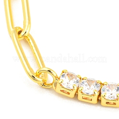 Halskette mit klarer Zirkonia- und Büroklammer-Kette als Geschenk für Mädchen und Frauen&nbsp;NJEW-A005-08G