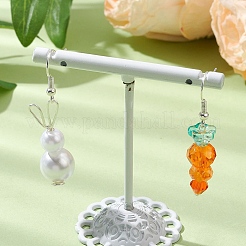 Oster-Karotten-Ohrringe aus Glas mit Kaninchen-Acryl für Damen&nbsp;EJEW-JE06218