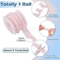 5 Yards elastisches Organzaband aus Samt&nbsp;SRIB-TA0001-28E