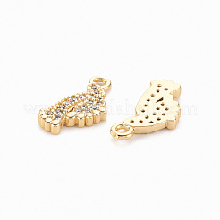 Ciondoli in ottone zirconi chiari micro pavé&nbsp;KK-N231-272-NF