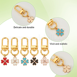 20 pièces 5 couleurs alliage émail pendentif décorations&nbsp;HJEW-GO00014