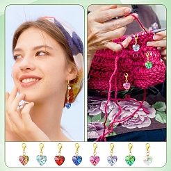 40 pendentif décoratif en verre en forme de cœur&nbsp;HJEW-YW00402