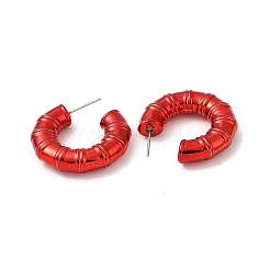 Orecchini a bottone in acrilico con anello di bambù&nbsp;EJEW-P251-09