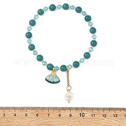 3 bracelet extensible en perles de verre océan&nbsp;BJEW-JB14306
