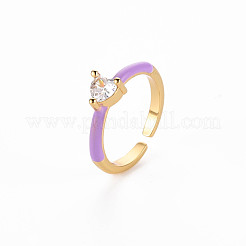 Anillos de brazalete de latón esmaltado&nbsp;RJEW-T016-31C-NF