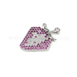 Pendentifs avec zircon cubiques à micro-pavés en laiton&nbsp;KK-M322-48P-03