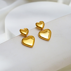 Elegantes pendientes colgantes de acero inoxidable con forma de corazón&nbsp;BA0238
