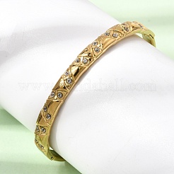Brazaletes articulados de acero inoxidable 304 con cristales de imitación de diamantes para mujer.&nbsp;SA-CBA61B8-08G